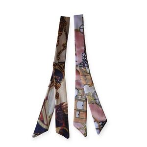 Equestrian Grant Apparat 2pc Twilly Skinny Scarf Bag Ribbon Silk Bandeau